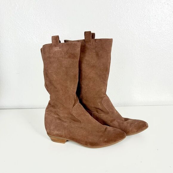 Schutz Brown Suede Mid-Calf Boots - Picture 10 of 10